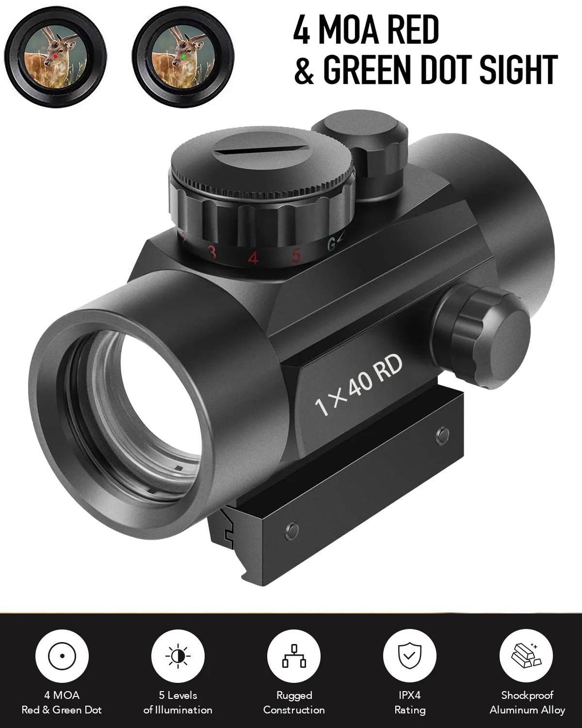 09a8fb526fa029ea3e8c8f5c07e07e83.jpg_2200x2200q8sdiujofkiifsui0 Tactical Red Dot Sight 1x40mm - Image 1