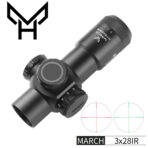 MARCH 3X28IR Compact Tactical Scope - 3X Magnification with Red Green Crosshair - Image 2